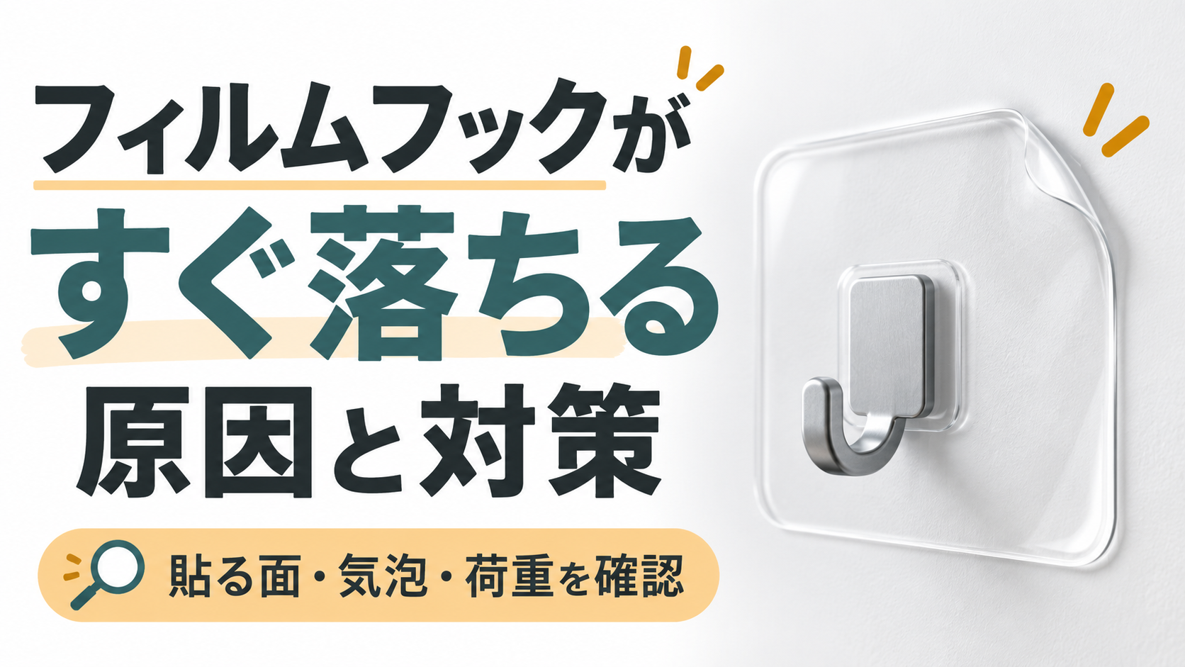 フィルムフックがすぐ落ちる原因と対策